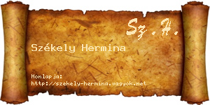 Székely Hermina névjegykártya